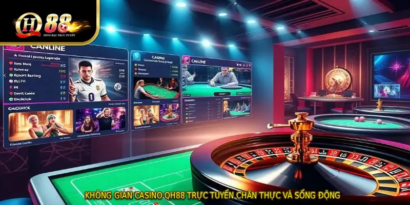 Không gian casino QH88 trực tuyến chân thực và sống động